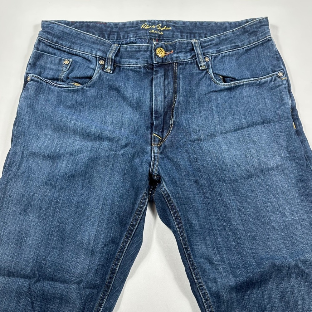 Robert Graham Jeans Mens 34x27 Classic Yates Italian Fabric Denim Blue